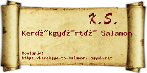Kerékgyártó Salamon névjegykártya